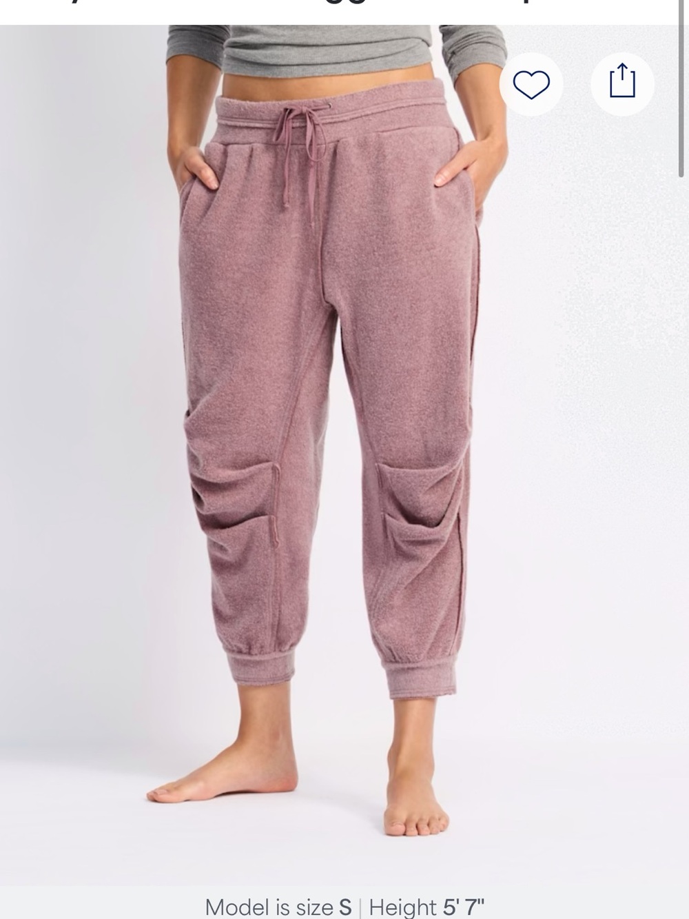 Free People Cozy Plush Joggers in Mauve Pink